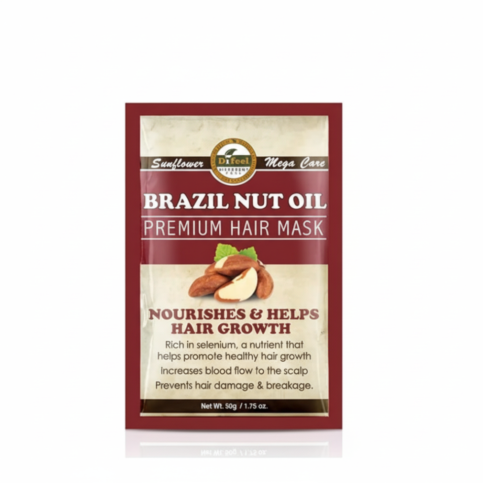 Difeel brazil nut oil premium hair mask 1.75oz nourishes and helps hair growth deep conditioning repair treatment