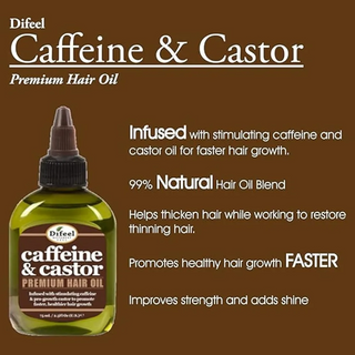 Caffeine and castor hair oil for growth support, stronger roots and healthy shiny hair ⚡🌰✨
