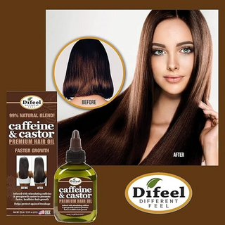 Caffeine and castor hair oil for growth support, stronger roots and healthy shiny hair ⚡🌰✨