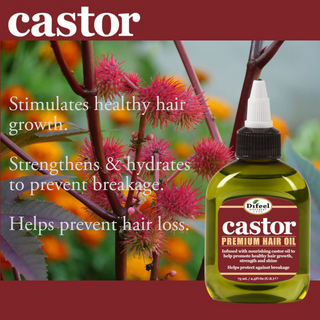 Difeel castor premium hair oil 2.5 oz pro growth strengthening hair oil for healthier thicker shiny hair