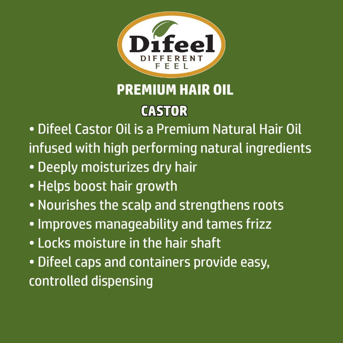 Difeel castor premium hair oil 75ml for hair growth scalp nourishment and stronger hair
