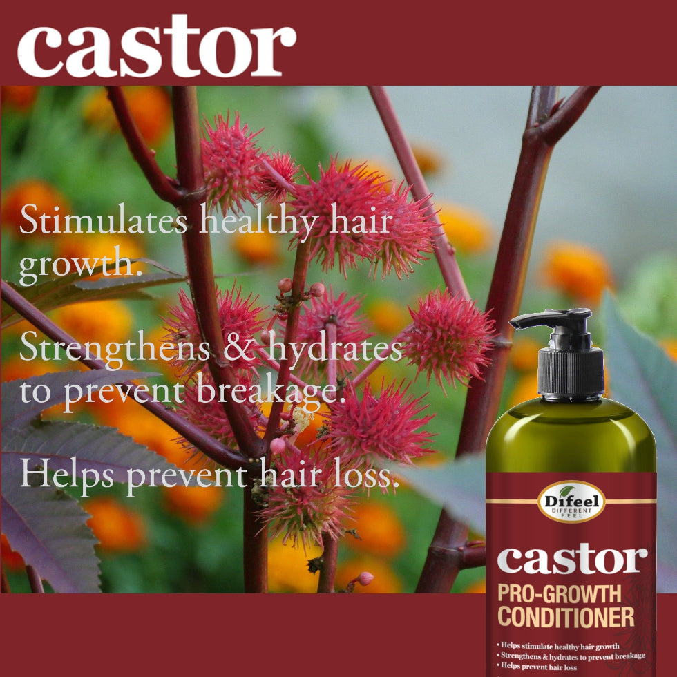 Difeel castor pro growth conditioner 12oz help hair growth thicken thin lifeless hair strengthening conditioner treatment