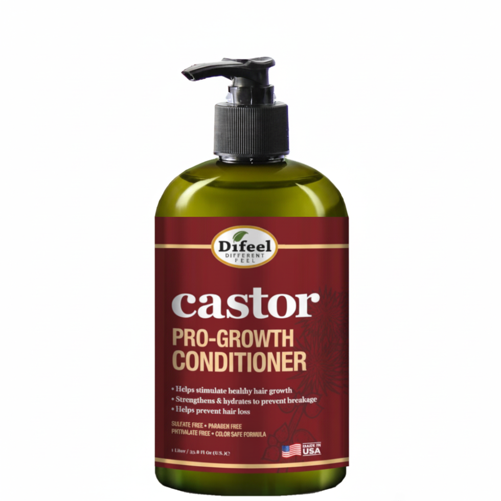 Difeel castor pro growth conditioner 12oz help hair growth thicken thin lifeless hair strengthening conditioner treatment