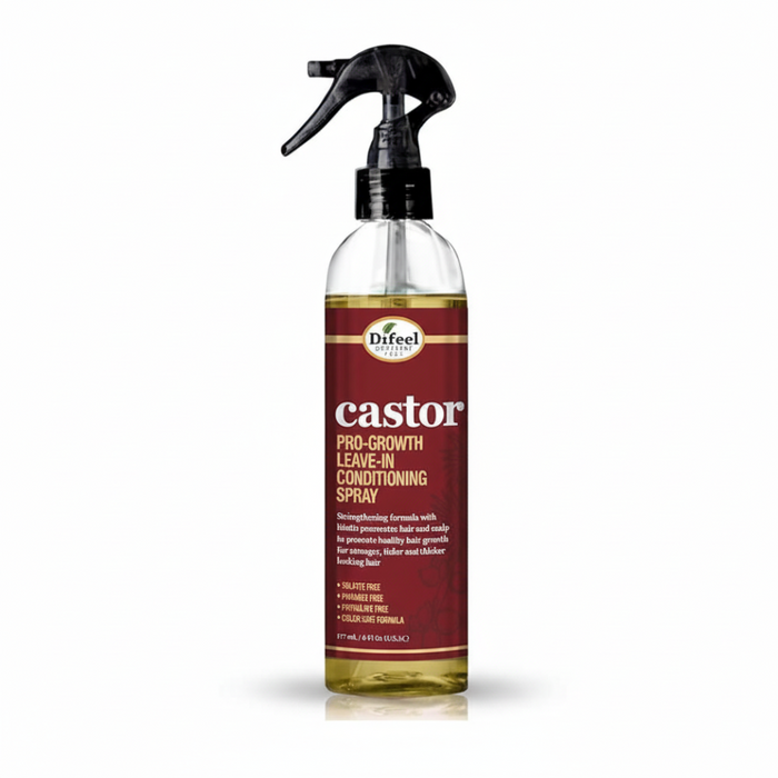 Difeel castor pro growth leave in conditioning spray 6oz strengthen and thicken hair growth and repair hair care spray