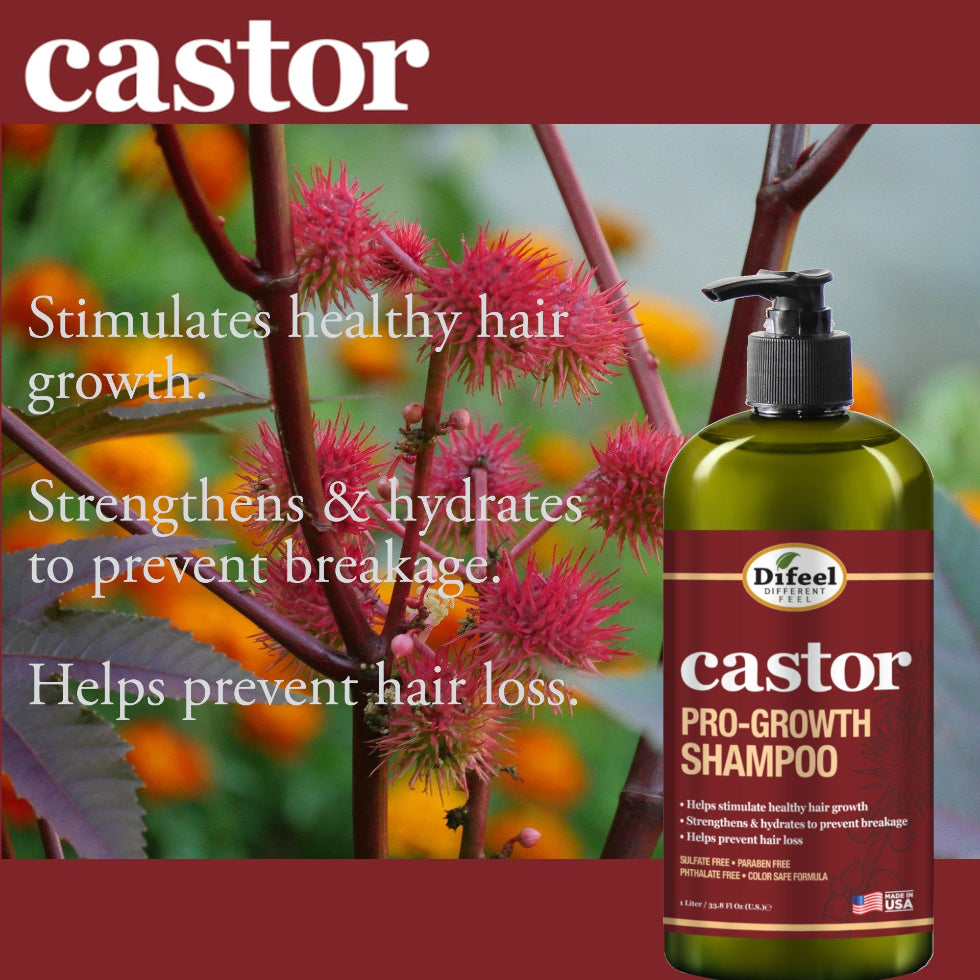 Difeel castor pro growth shampoo 1000ml thickening strengthening hair growth shampoo large size bottle