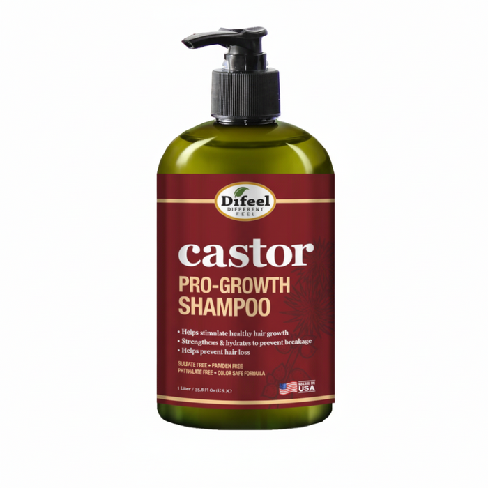 Difeel Castor Pro-Growth Shampoo 12oz | Strengthen & Thicken Hair Growth