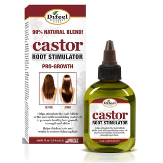 Difeel castor root stimulator 2.5 oz pro growth scalp treatment for stronger thicker healthier hair