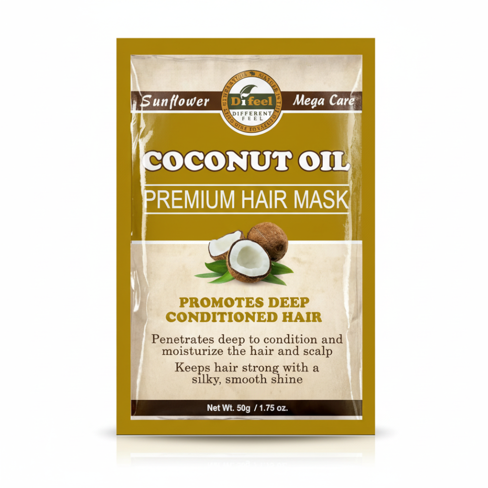 Difeel premium deep conditioning hair mask coconut oil 1.75 oz dry hair repair moisturizing treatment mask
