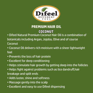 Difeel coconut oil premium hair oil 75ml deep conditioning scalp health and hair nourishment care