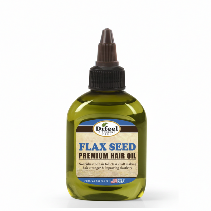 Difeel flax seed premium hair oil moisturizes strengthens and smooths frizzy hair for healthy shine