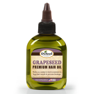 Difeel grapeseed premium hair oil 2.5 oz lightweight moisturizing frizz control oil for smooth shiny healthy hair