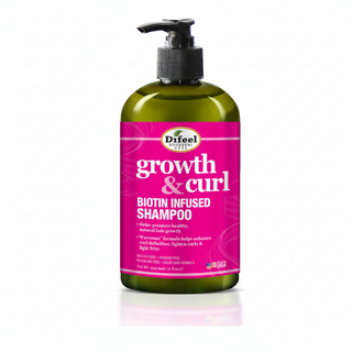 Difeel growth and curl biotin shampoo 354.9ml for healthy curls hair growth and gentle cleansing care