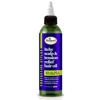 Difeel itchy scalp and tension relief oil 237ml cooling tea tree peppermint scalp treatment for itch and irritation relief