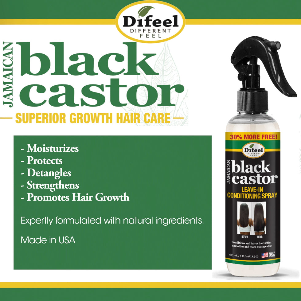 Difeel jamaican black castor leave in conditioning spray 177ml moisturize strengthen promote hair growth daily care spray