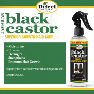 Difeel jamaican black castor leave in conditioning spray 177ml moisturize strengthen promote hair growth daily care spray