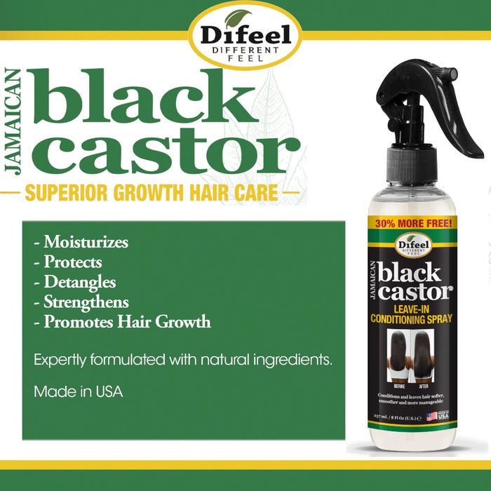 Difeel Jamaican Black Castor Leave-In Spray 177ml | Moisturize & Strengthen Hair