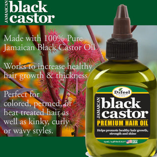 Difeel jamaican black castor premium hair oil 75ml superior growth strengthening scalp care and hair repair