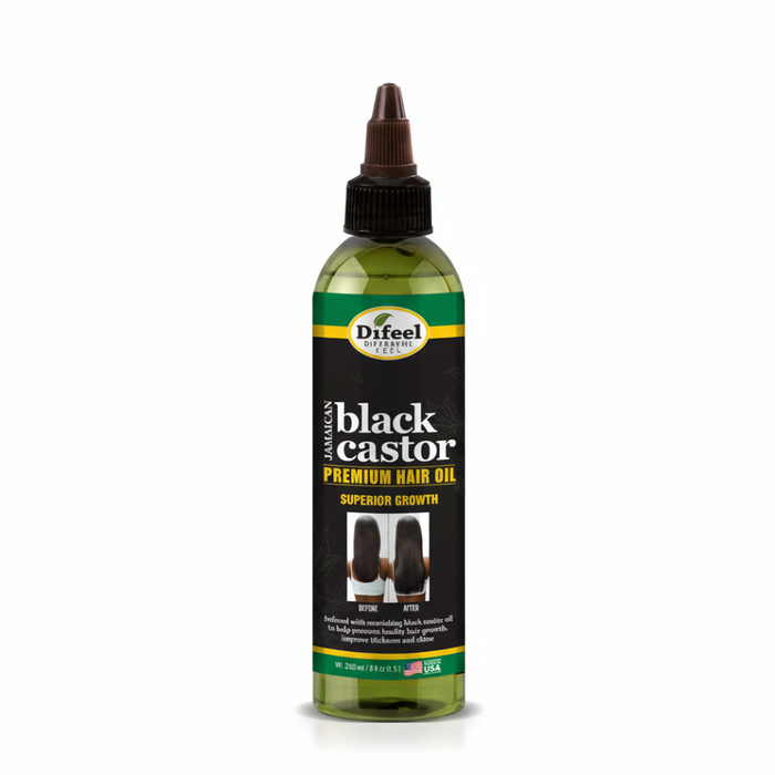 Difeel jamaican black castor premium hair oil 8oz promote hair growth strength and thickness scalp nourishing care oil