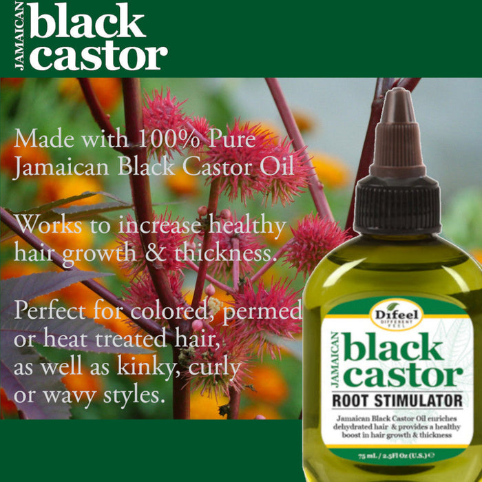 Difeel jamaican black castor root stimulator 75ml hair growth boost strengthening scalp and root care oil