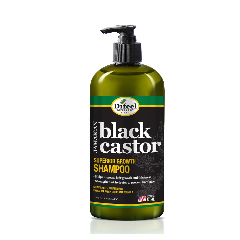 Difeel jamaican black castor oil superior growth shampoo 33.8oz promotes hair growth and thickness large size strengthening shampoo