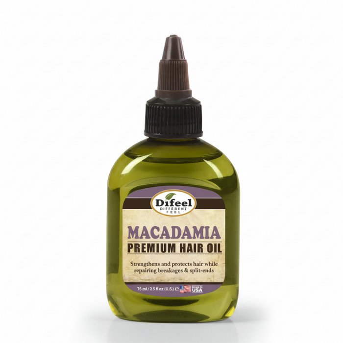 Difeel macadamia premium hair oil 75ml shine and repair dry damaged hair nourishing and smoothing care