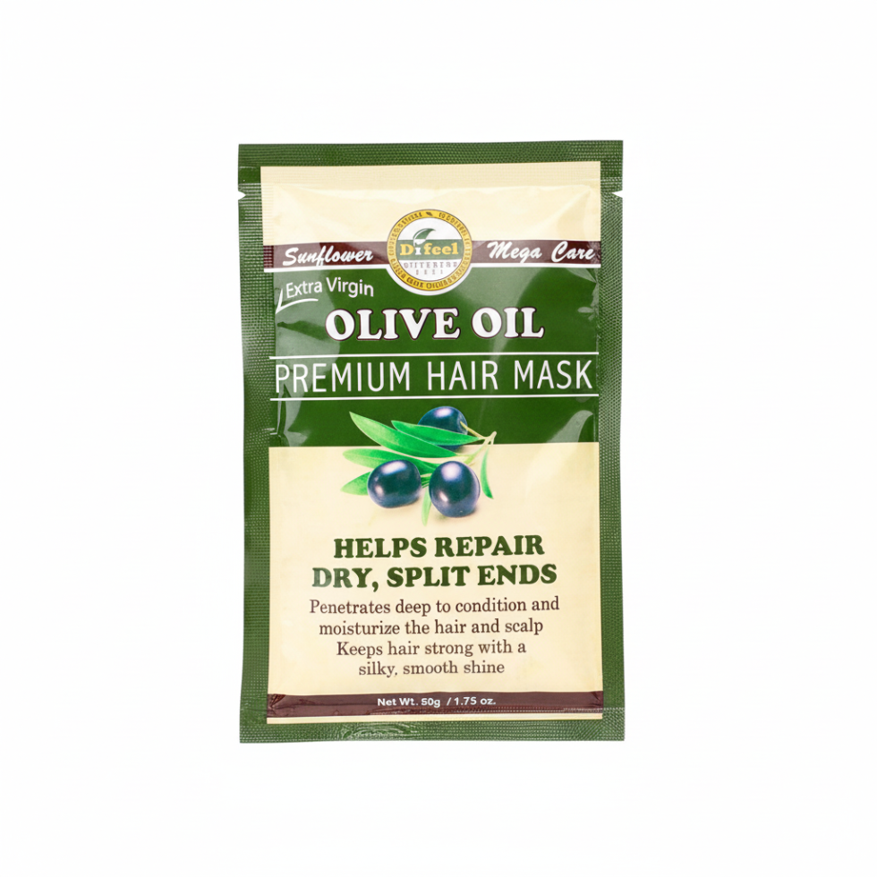 Difeel olive oil premium hair mask 1.75 oz helps repair dry split ends deep conditioning nourishing hair treatment