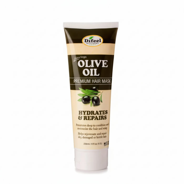 Difeel olive oil premium hair mask 8oz hydrate and repair dry damaged hair deep conditioning treatment
