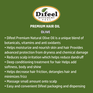 Difeel olive oil premium hair oil 210ml extra dry hair treatment deep moisture repair and frizz control