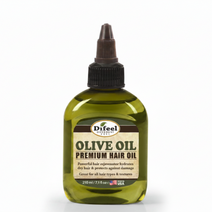 Difeel olive oil premium hair oil 210ml extra dry hair treatment deep moisture repair and frizz control