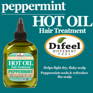 Peppermint hot oil treatment for cooling scalp therapy, deep conditioning and shiny healthy hair