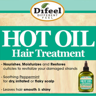 Peppermint hot oil treatment for cooling scalp therapy, deep conditioning and shiny healthy hair