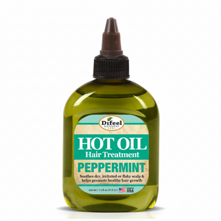 Peppermint hot oil treatment for cooling scalp therapy, deep conditioning and shiny healthy hair