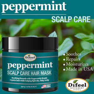 Peppermint scalp care hair mask for strengthening, deep hydration and shiny healthy hair