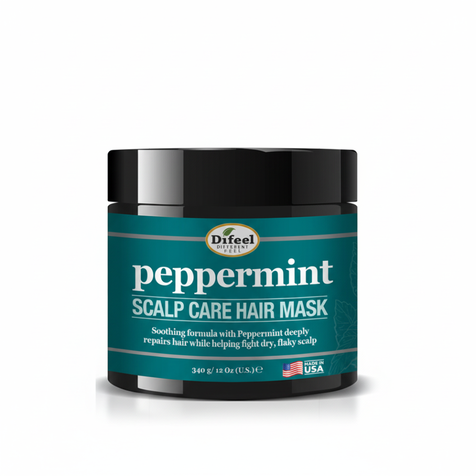 Peppermint scalp care hair mask for strengthening, deep hydration and shiny healthy hair