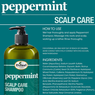 Peppermint scalp care shampoo for cooling cleanse, strengthening and healthy shiny hair