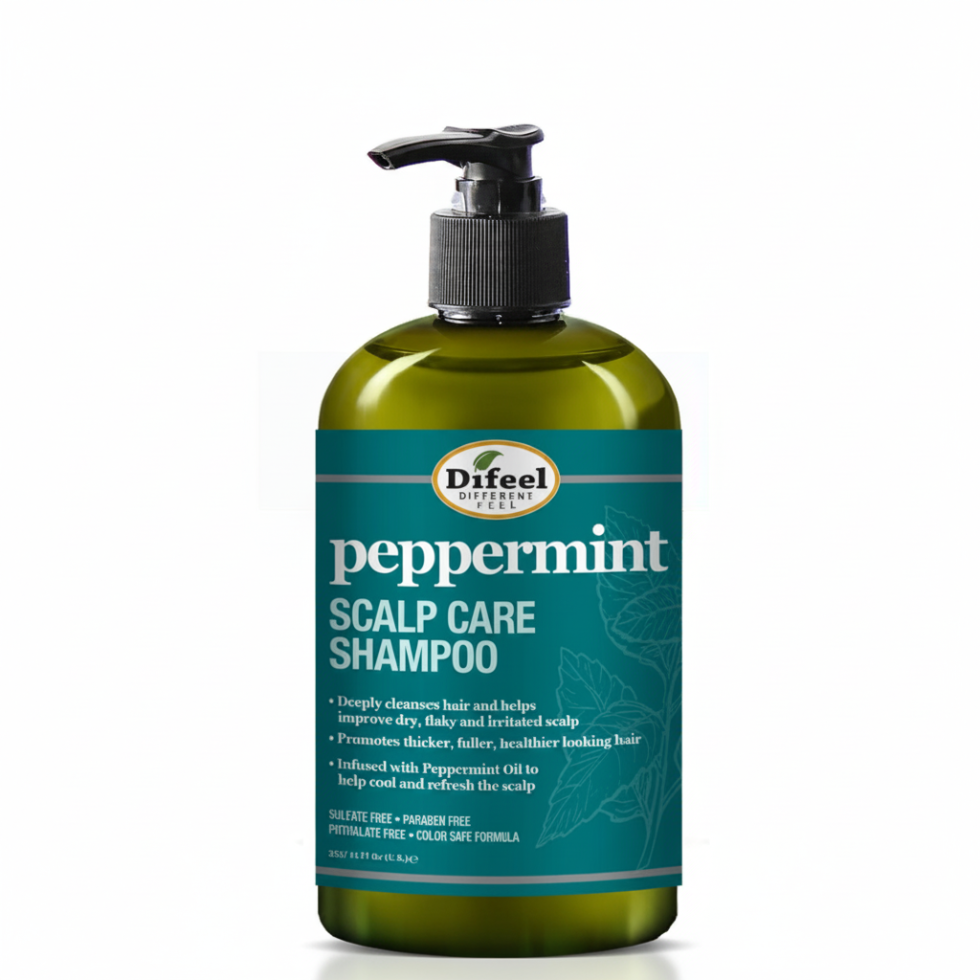 Peppermint scalp care shampoo for cooling cleanse, strengthening and healthy shiny hair