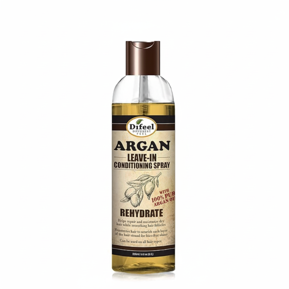 Difeel rehydrate leave in spray with argan oil 177ml frizz free moisturizing hair care spray