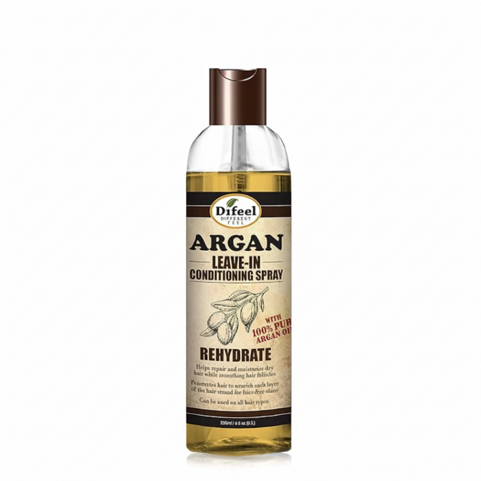 Difeel rehydrate leave in spray with argan oil 177ml frizz free moisturizing hair care spray