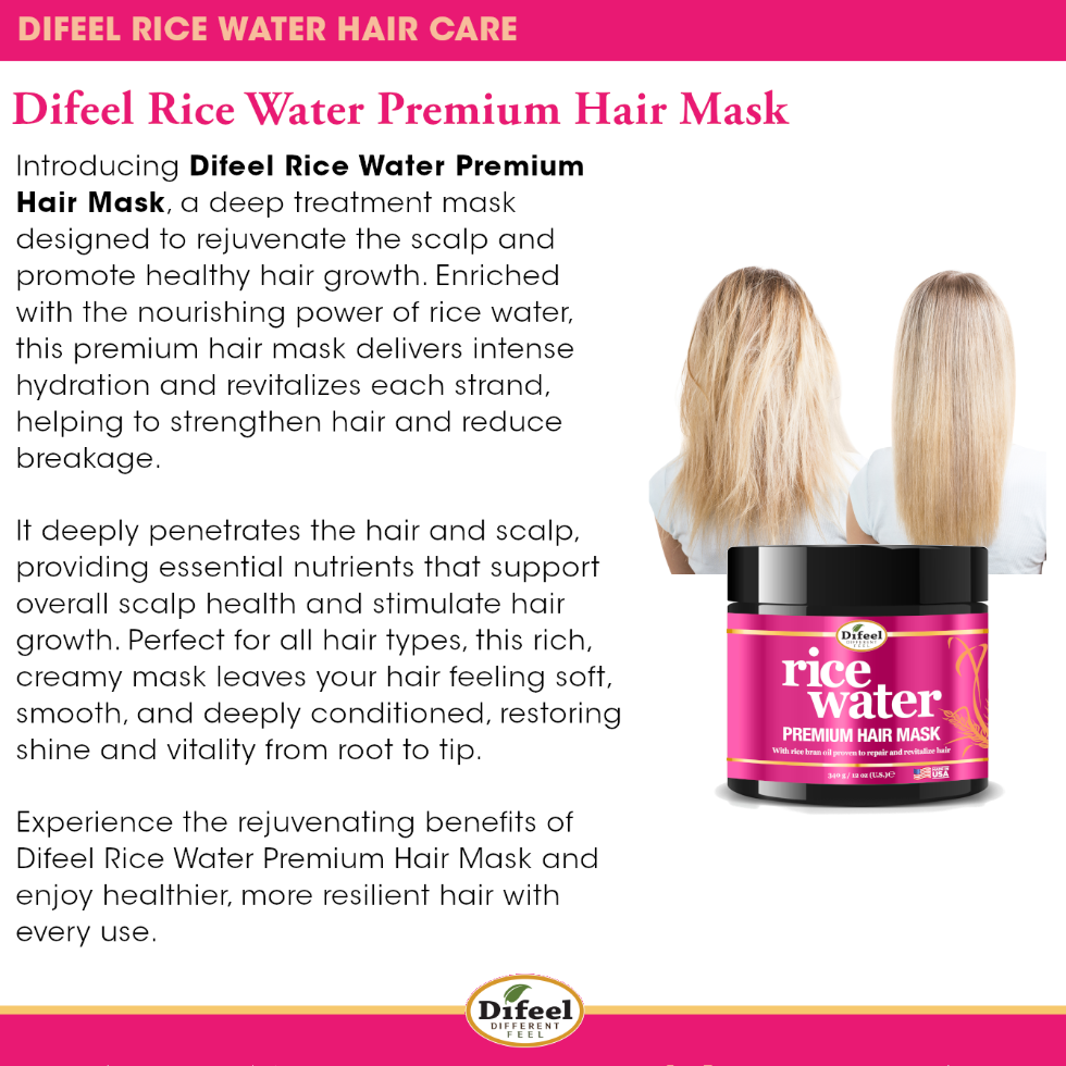 Rice water hair mask for deep conditioning, strengthening and repairing damaged hair