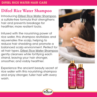 Rice water sulfate-free shampoo for breakage prevention and stronger healthier hair