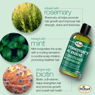 Difeel rosemary and mint conditioner 355ml strengthen nourish and promote hair growth scalp care conditioner