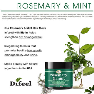 Difeel rosemary and mint hair mask 340g hair growth manageability and shine deep conditioning treatment