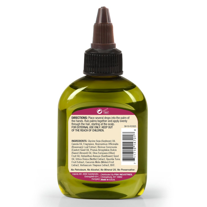 Difeel rosemary premium hair oil 2.5 oz scalp treatment for hair growth strengthening and healthier looking shiny hair