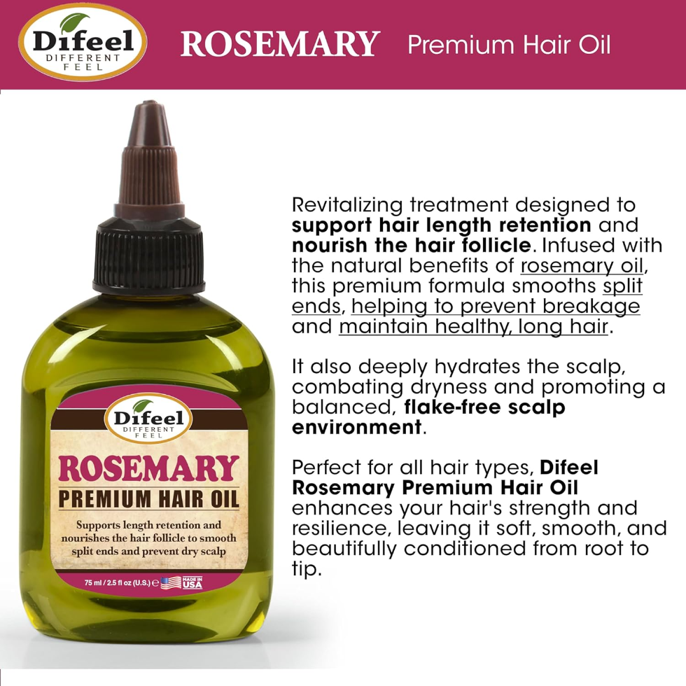 Rosemary hair oil for nourishing follicles, strengthening hair and healthy scalp growth
