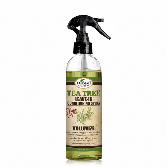Difeel tea tree leave in conditioning spray 177ml volumize scalp care and lightweight hair treatment spray