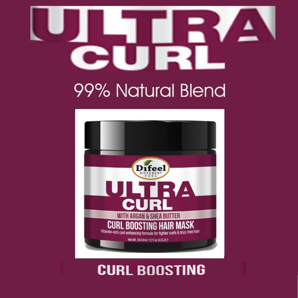 Difeel ultra curl boosting hair mask 12oz for curly kinky and wavy hair deep conditioning curl definition treatment