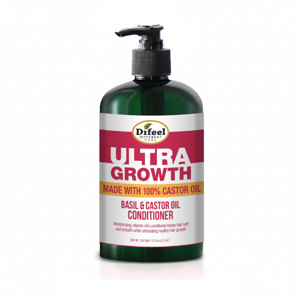Difeel ultra growth basil and castor conditioner 12oz help hair growth and thicker hair strengthening conditioner