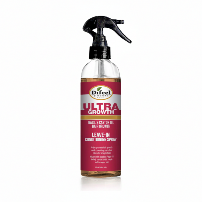 Difeel ultra growth basil and castor leave in conditioning spray 6oz hair growth shine and detangling spray