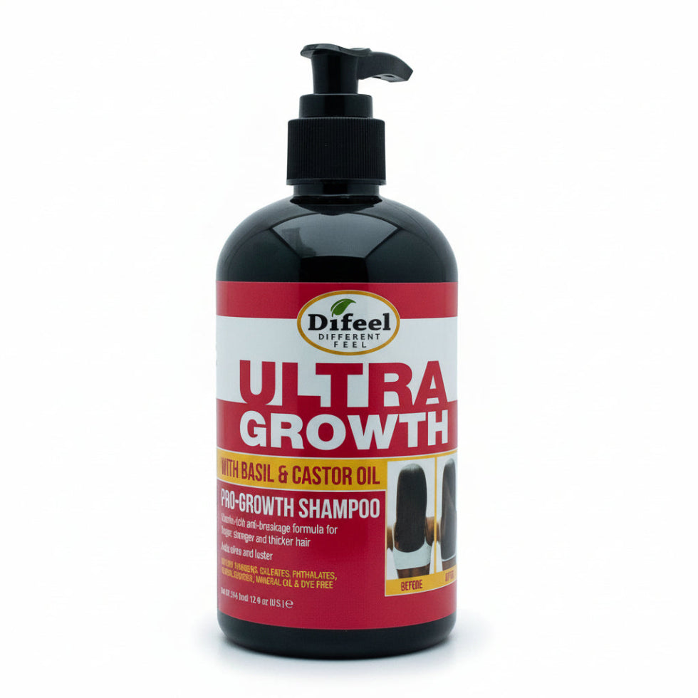 difeel ultra growth basil castor shampoo 354.9ml hair growth shine strengthening scalp care shampoo