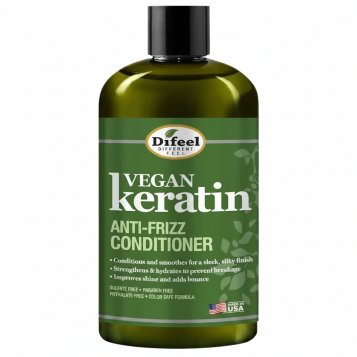 Difeel Vegan Keratin Anti Frizz Conditioner 12oz | Smooth & Shine Hair Care